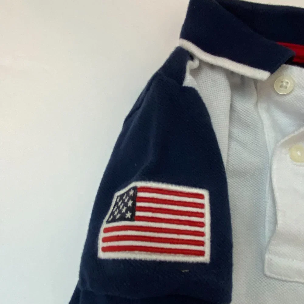 Ralph Lauren body suit American flag Red White Blue Sz 12M